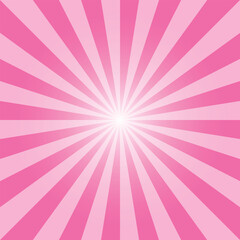 Obraz premium Pink sunburst recto backdrop. Creamy pink rectangular background. Sunbeam background design for various purposes.