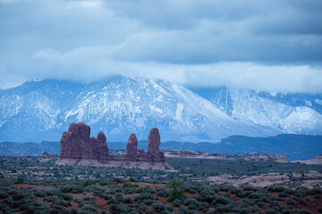 Fototapeta premium Arches National Park during Monsoon Weather