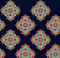 paisley  flower    Design pattern on navy background