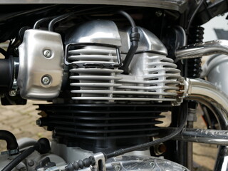 Fototapeta na wymiar detail on a modern motorcycle engine.