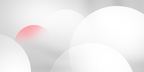 background White and Grey Red abstract modern transparency circle presentation background