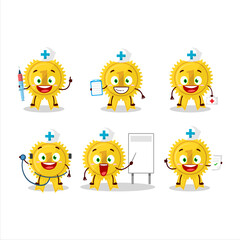 Doctor profession emoticon with gold medal ribbon cartoon character