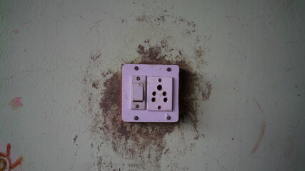 Reengus, Jaipur, India-21 March 2020; Modern preinstalled Electricity board in a wall. New...