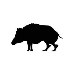 Obraz na płótnie Canvas Wild boar silhouette. Vector logo of a hog.