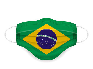 Medical mask Brazil flag
