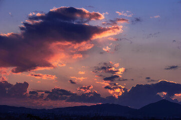 The wonderful landscape of sunset and clouds.