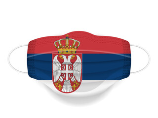 Obraz premium Medical mask Serbia flag