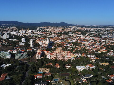 Cascais, beautiful coastal city in Portugal near of Lisbon. Europe. Aerial Drone Photo