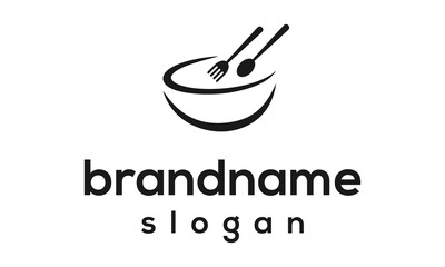 Bowl logo design vector