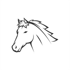 Obraz na płótnie Canvas horse head vector line art illustration. equestrian sport, or strong symbol. perfect for animal farm company.