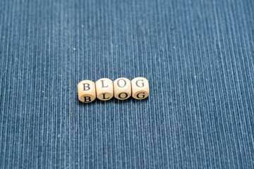 word of blog on blue background