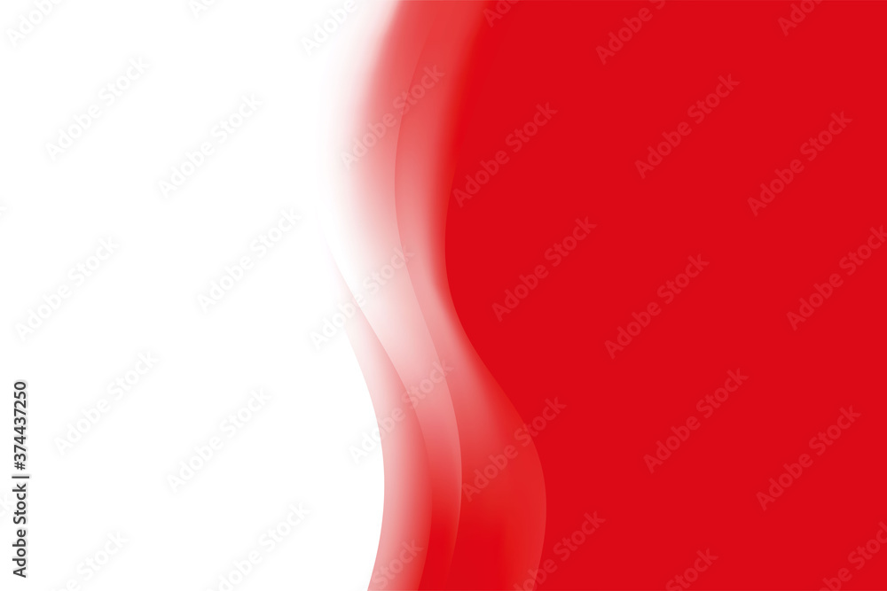 Poster abstract smooth red wavy background design template vector, blurry red white wavy background with co