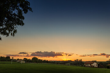 sunset over the field