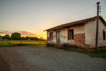 abandoned house in the morning