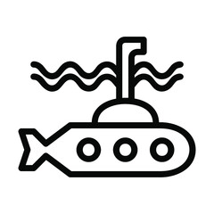 submarine icon or logo in  outline
