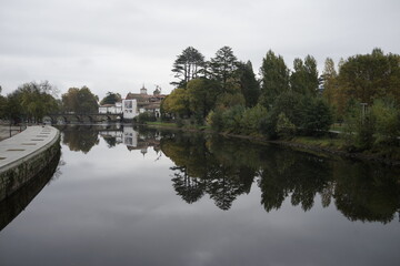 River in Chaves, historical  city of Portugal. Europe