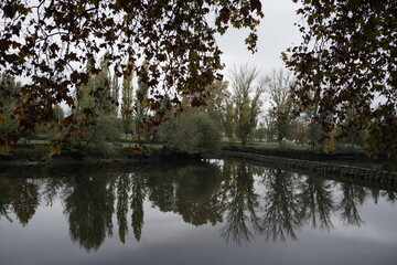 River in Chaves, historical  city of Portugal. Europe