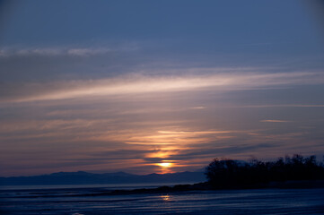 Fototapeta premium The beautiful sunset at seaside.