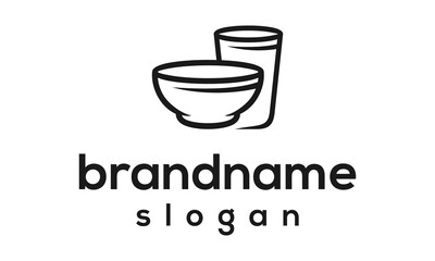 Bowl logo design vector