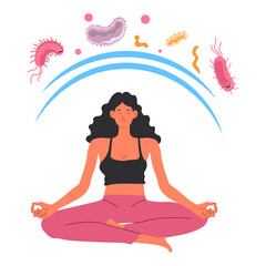 Strengthening immune system by meditating, protection from viruses