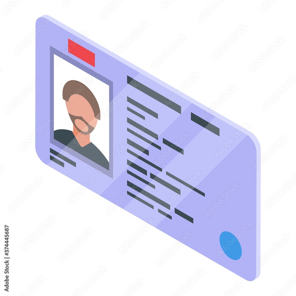 Poster driver license icon. isometric of driver license vector icon for web design isolated on white backgr