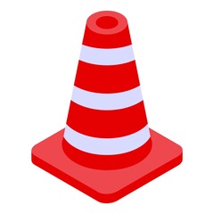 Road cone icon. Isometric of road cone vector icon for web design isolated on white background