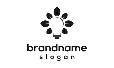 Bulb eco logo design vector