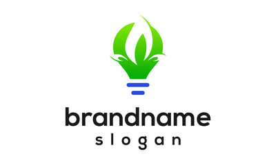 Bulb eco logo design vector