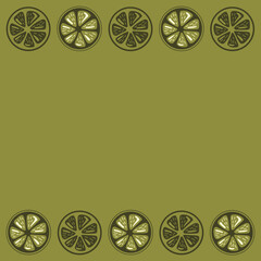 green ciyrus lime on green background seamless pattern