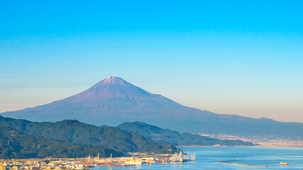 Fototapeta na wymiar Fuji Mountain and Shimizu Industrial Port 4