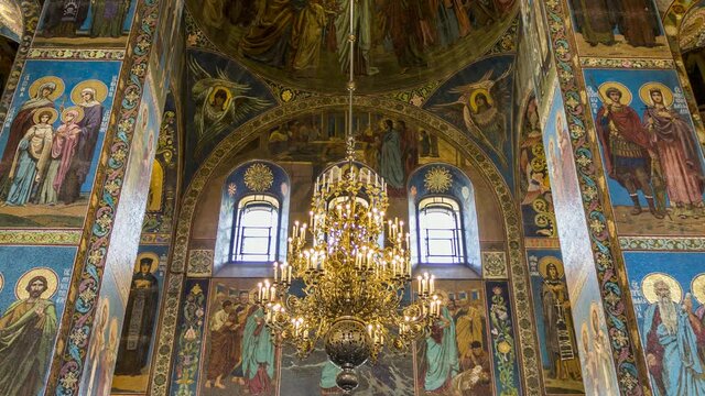 ST PETERSBURG, RUSSIA - JULY 28, 2015: Church of the Savior on Spilled Blood (Cathedral of Resurrection). It is an architectural landmark of city and a unique monument to Alexander II the Liberator.