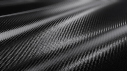 Wave carbon pattern background. Dark with lighting. 3D rendering - 374447813
