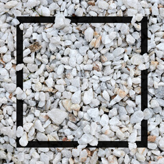 Beautiful white stone pattern with black frame, template for invite, poster or banner.