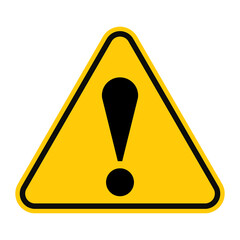 General caution icon vector design template isolated on white background. Other danger traffic sign. Illustration of yellow triangle warning sign with exclamation mark inside. Attention. Danger zone.