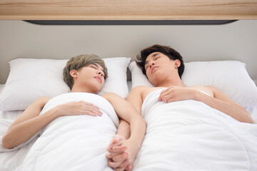 Obraz na płótnie Canvas Gay Couples Young Boys Asian Men LGBT Concepts.