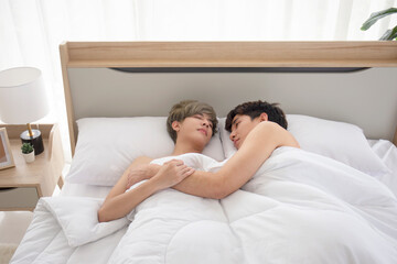 Obraz na płótnie Canvas Gay Couples Young Boys Asian Men LGBT Concepts.