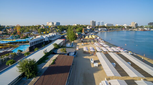 Beach In The Anapa City. Krasnodar Region. Russia.