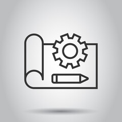 Prototype icon in flat style. Startup vector illustration on white isolated background. Model development business concept.