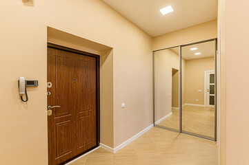 Russia, Moscow- February 15, 2020: interior room apartment modern bright cozy atmosphere. general cleaning, home decoration, preparation of house for sale