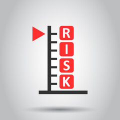 Risk level icon in flat style. Result vector illustration on white isolated background. Assessment business concept.