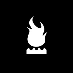 Fire flame Logo isolated on dark background