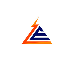 Letter E Triangle Electric Modern Logo Design Element Template