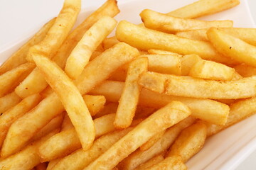 french fries on white background