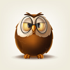 owl on white background