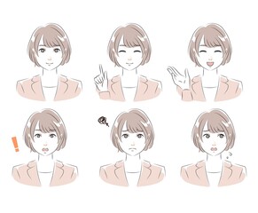 スーツ女性パターンイラスト