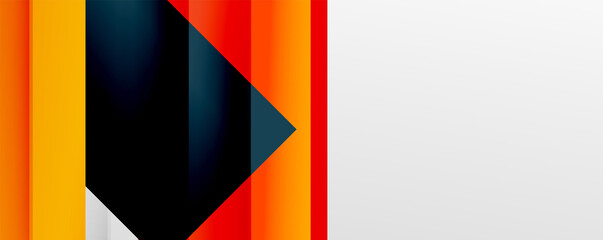 Geometric abstract backgrounds with shadow lines, modern forms, rectangles, squares and fluid gradients. Bright colorful stripes cool backdrops