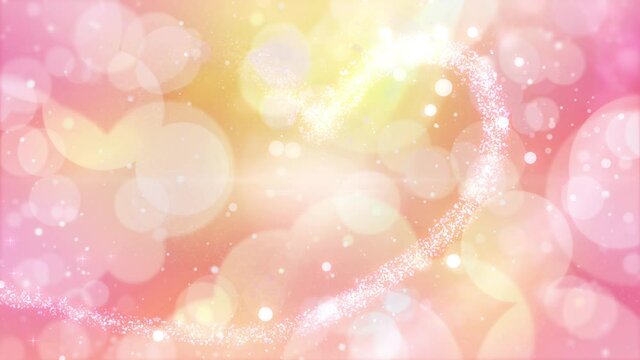 パーティクル ハート キラキラ オープニング 背景 黄色