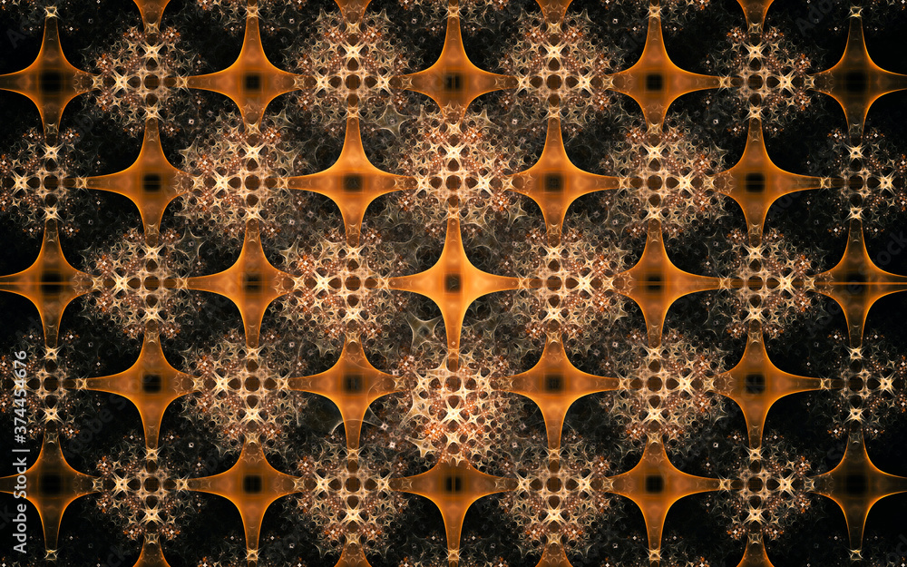 Aufkleber digital image generated on a computer consisting of beautiful abstract geometric shapes, lines of di