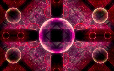 digital image generated on a computer consisting of beautiful abstract geometric shapes, lines of different colors for a background image or web design