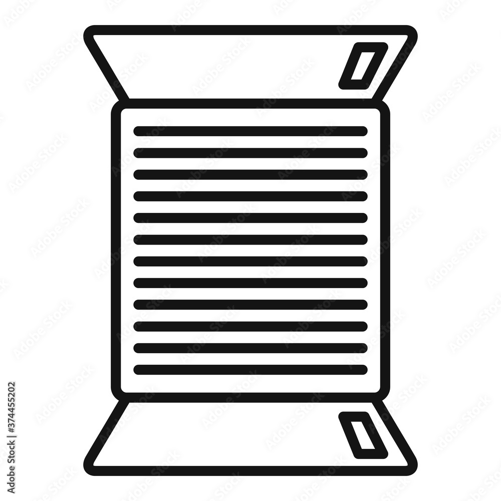 Poster thread coil icon. outline thread coil vector icon for web design isolated on white background